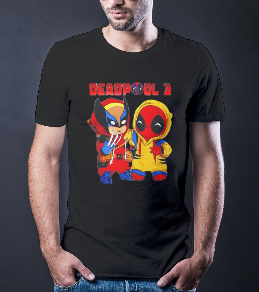 Deadpool 3 Wolverine And Deadpool Cartoon Characters T-Shirt