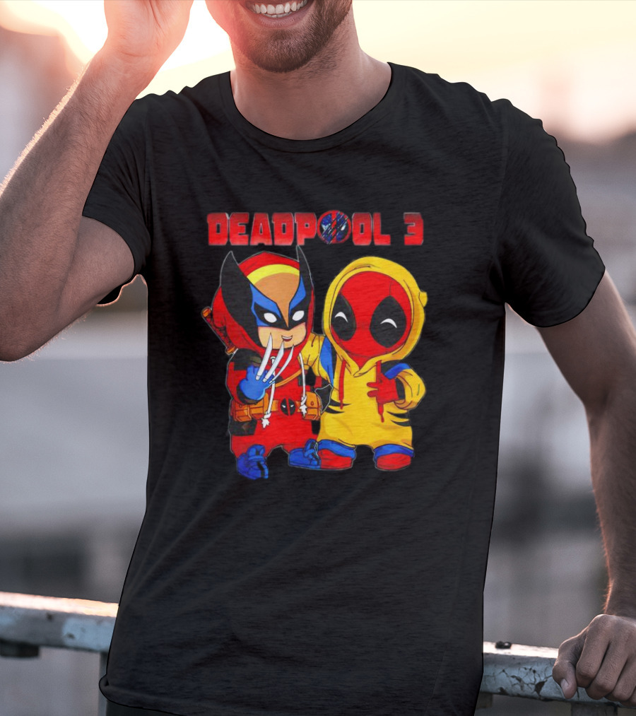 Deadpool 3 Wolverine And Deadpool Cartoon Characters T-Shirt