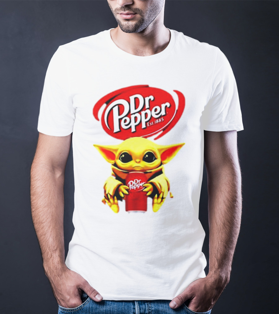 Dr Pepper Baby Yoda Holding Soda Can T-Shirt