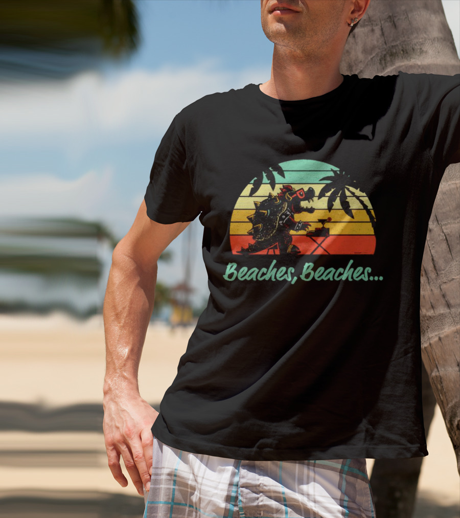 Beaches Beaches Vintage Bowser Retro Sunset T-Shirt