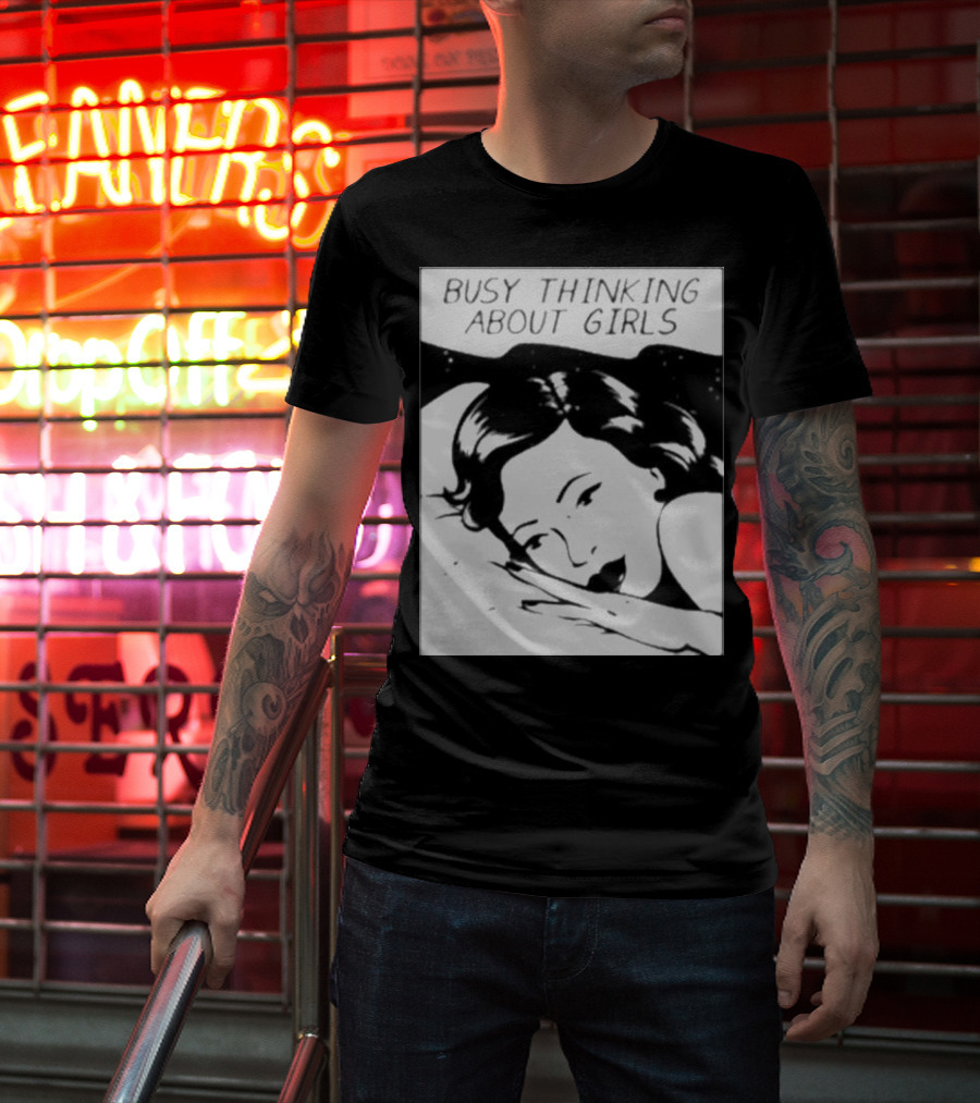 Busy Thinking About Girls Comic Pop T-Shirt