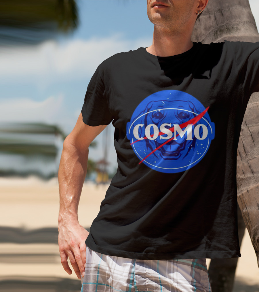 NASA-Inspired Cosmo Space Dog Agency Logo Astronaut T-Shirt