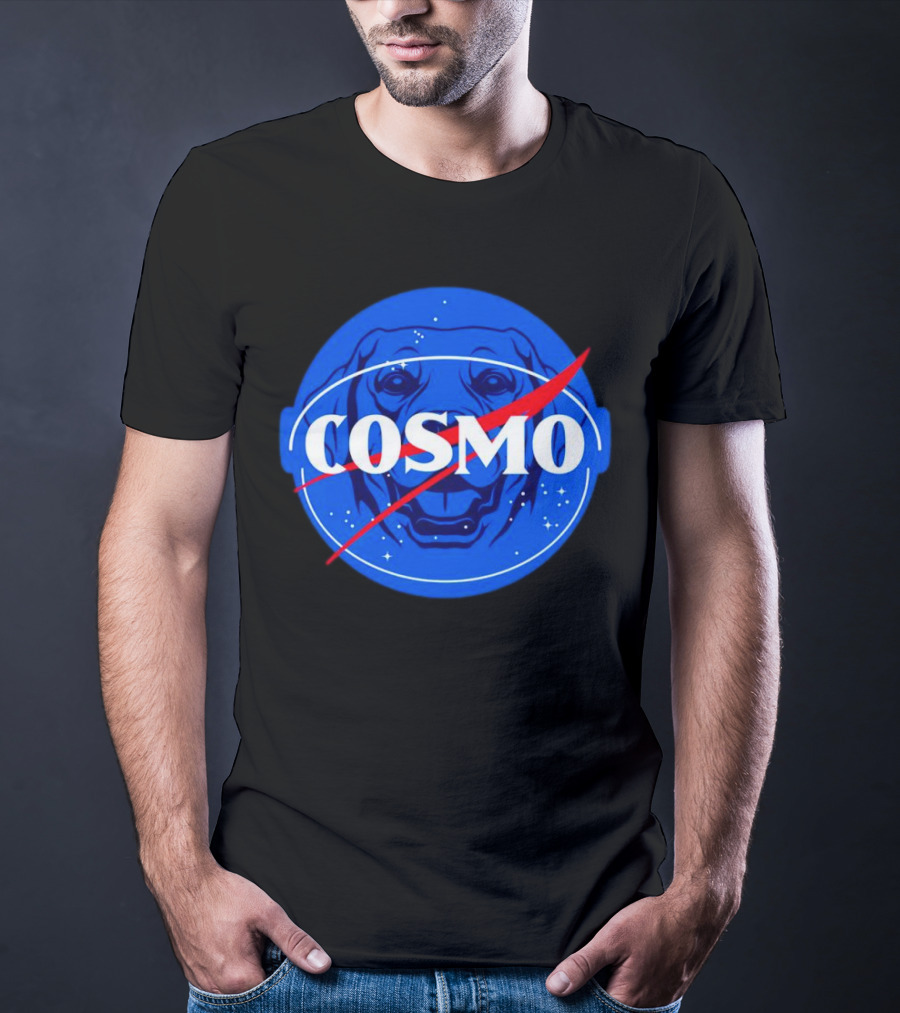 NASA-Inspired Cosmo Space Dog Agency Logo Astronaut T-Shirt