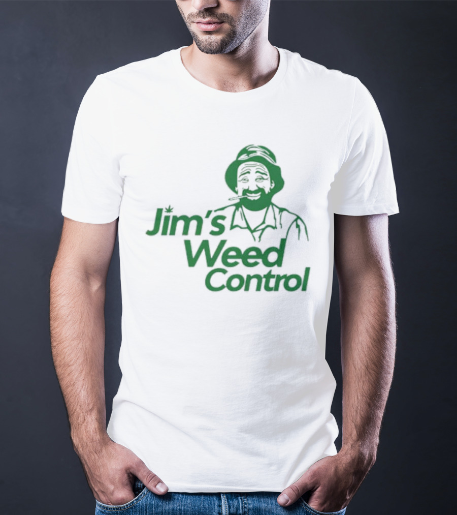 Jim’s Weed Control Gardener Icon With Hat And Beard T-Shirt