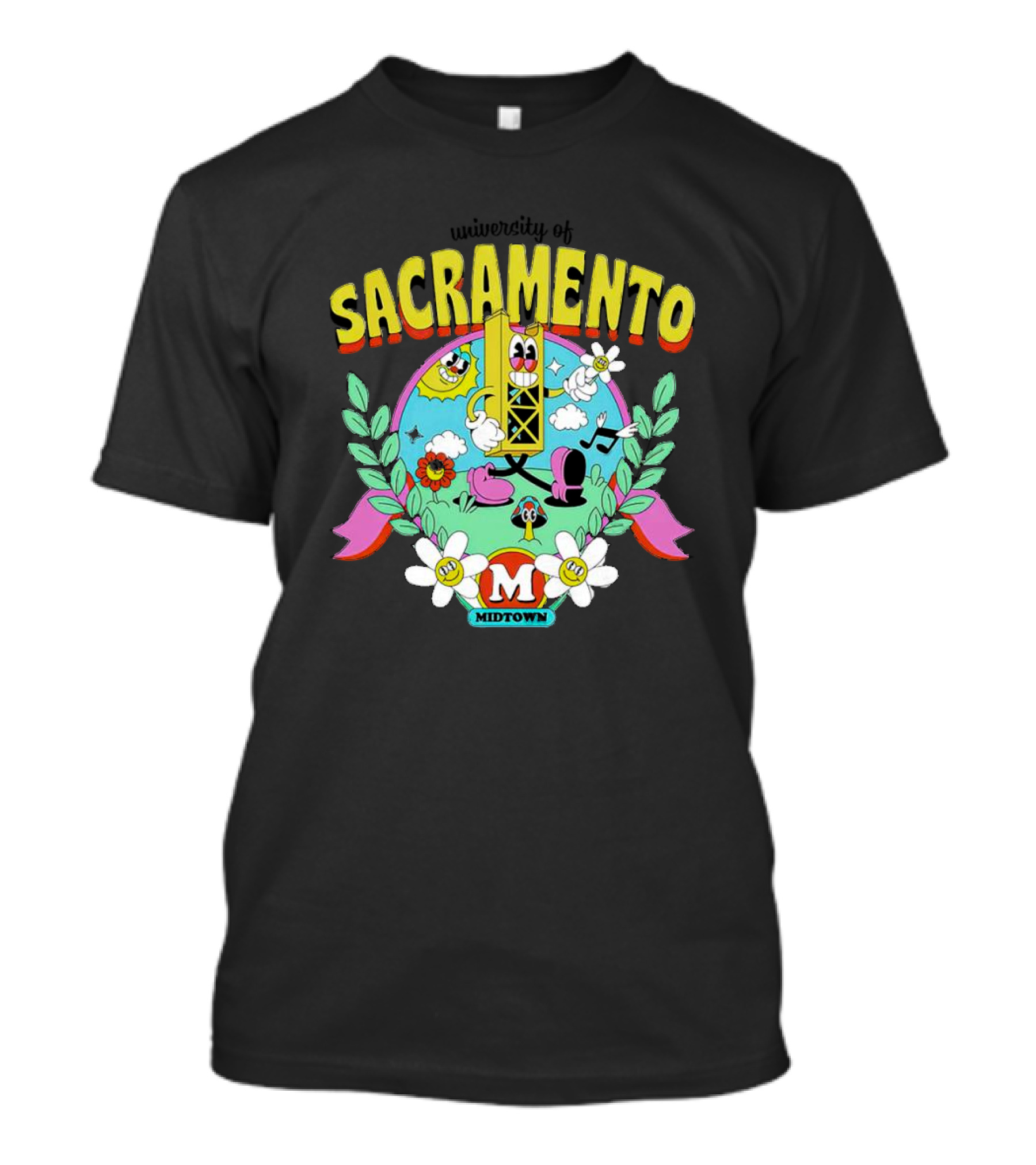 University Of Sacramento Midtown Cartoon Crest T-Shirt