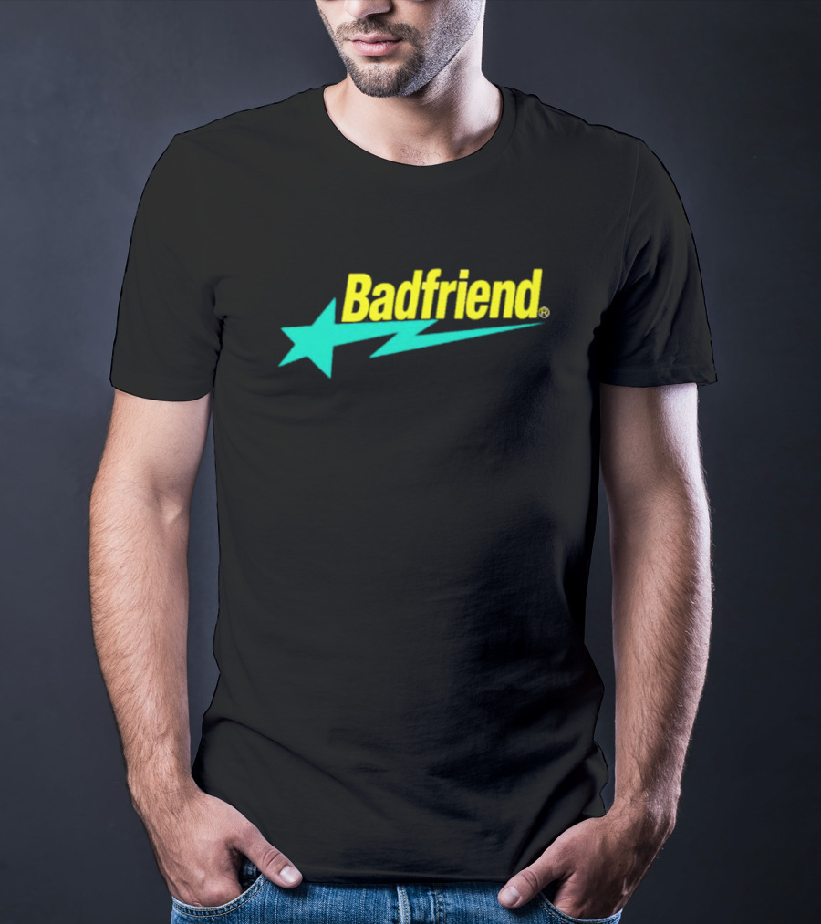 Badfriend Bape Star Logo Text With Lightning Bolt And Star T-Shirt
