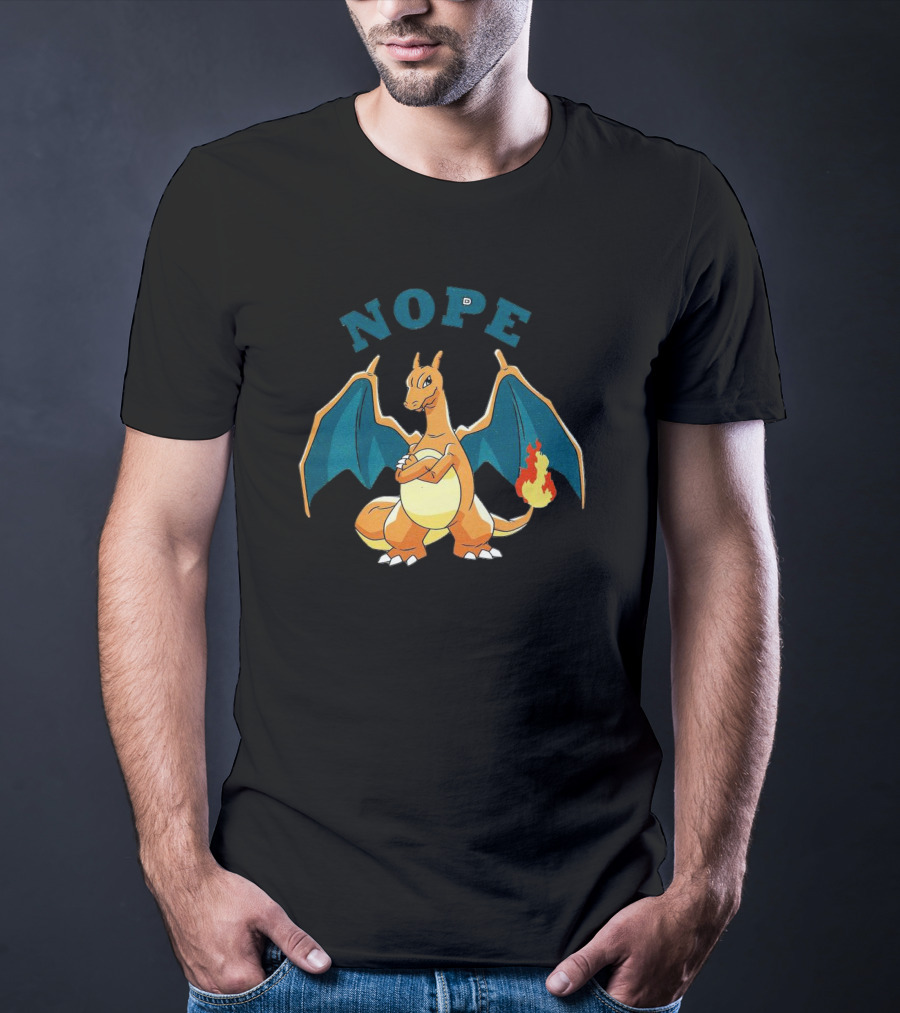 Charizard Pokemon Nope Meme Flame Dragon T-Shirt