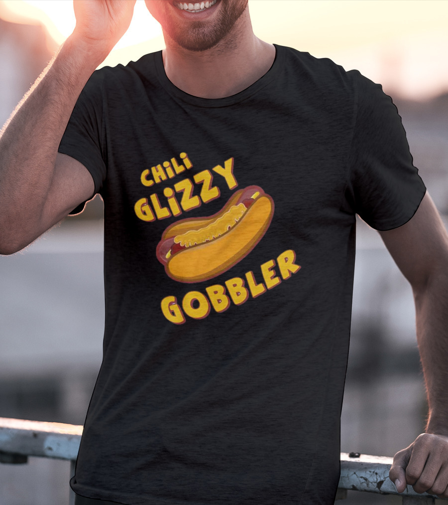 Chili Glizzy Gobbler Hot Dog Fun Text T-Shirt