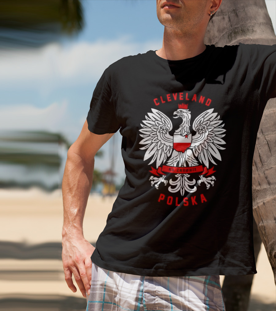 Cleveland Polska Na Zdrowie White Eagle Crest T-Shirt