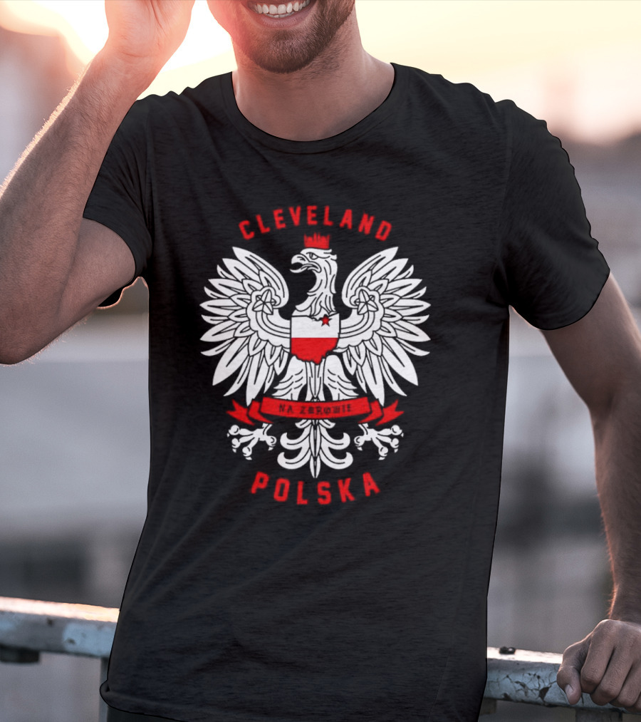 Cleveland Polska Na Zdrowie White Eagle Crest T-Shirt