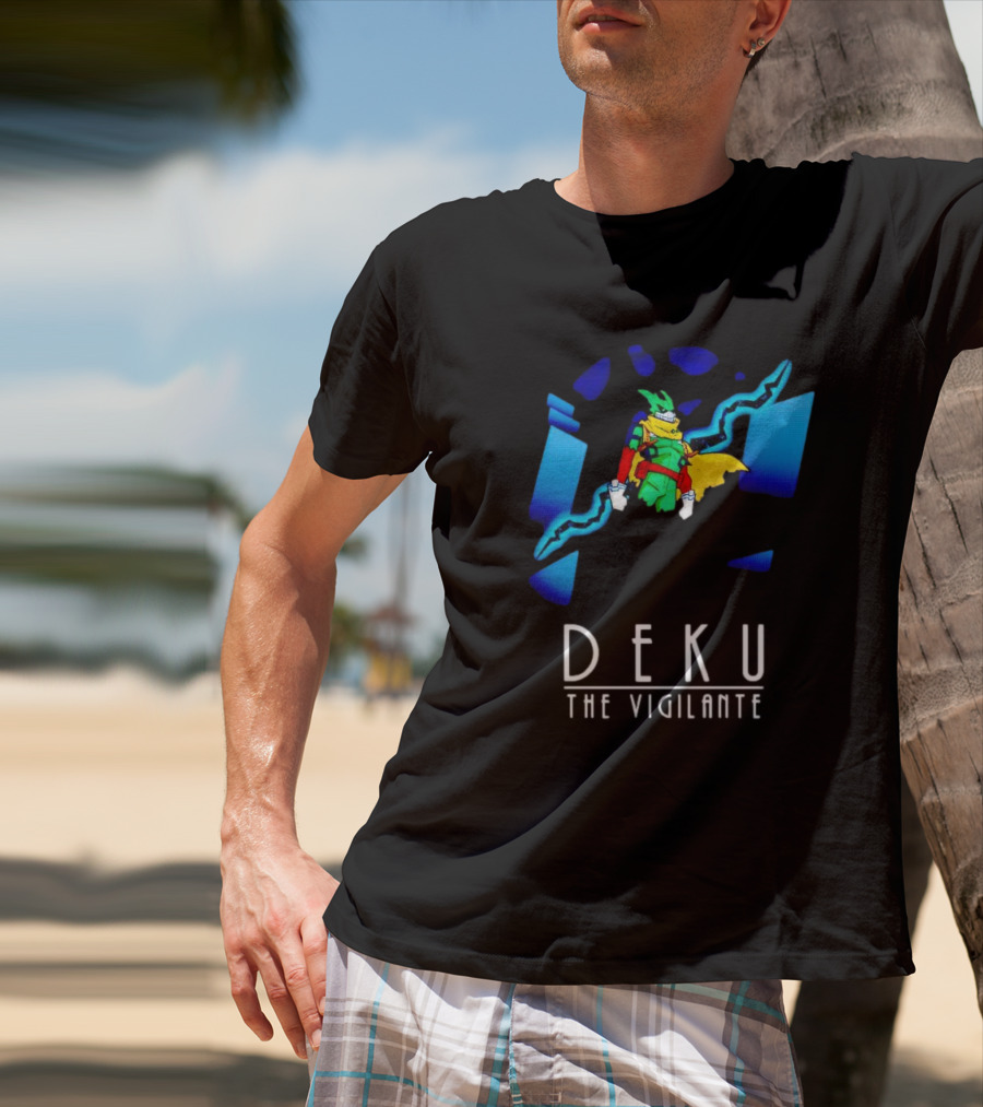 Deku The Vigilante Colorful Hero And Blue Electric Lightning Burst T-Shirt