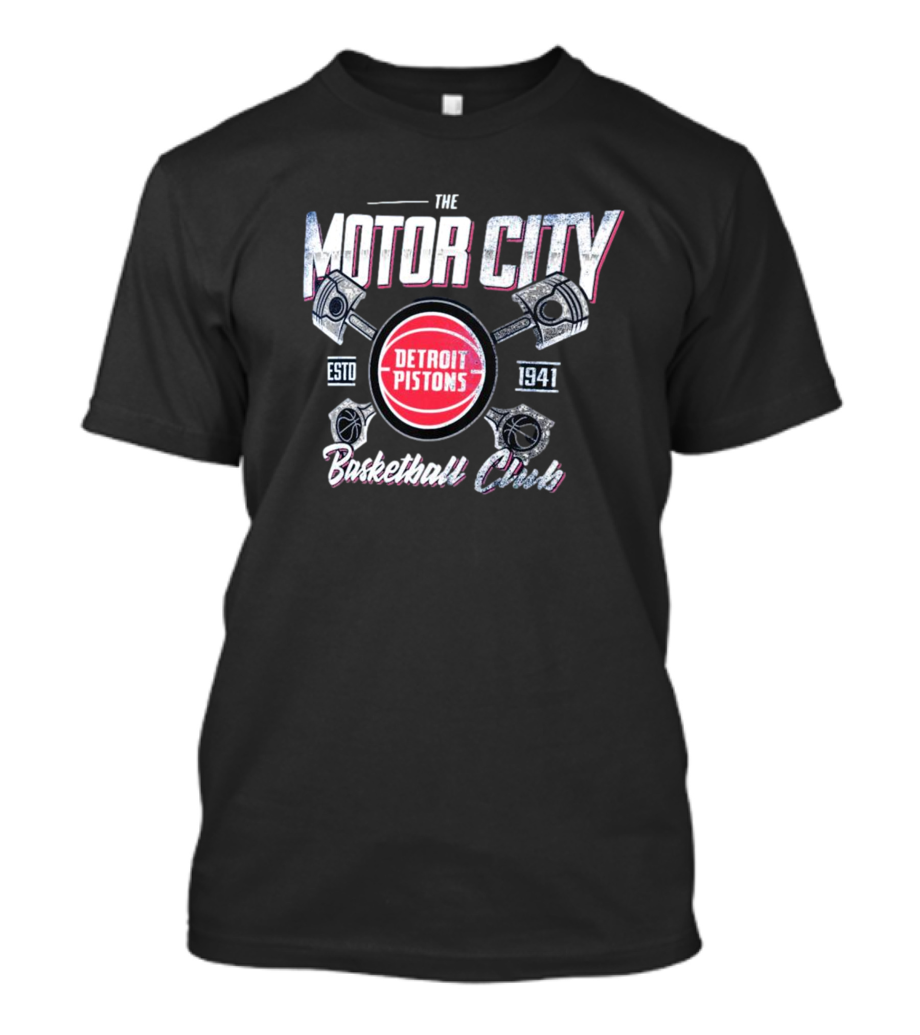 Motor City Detroit Pistons Established 1941 Basketball Club T-Shirt