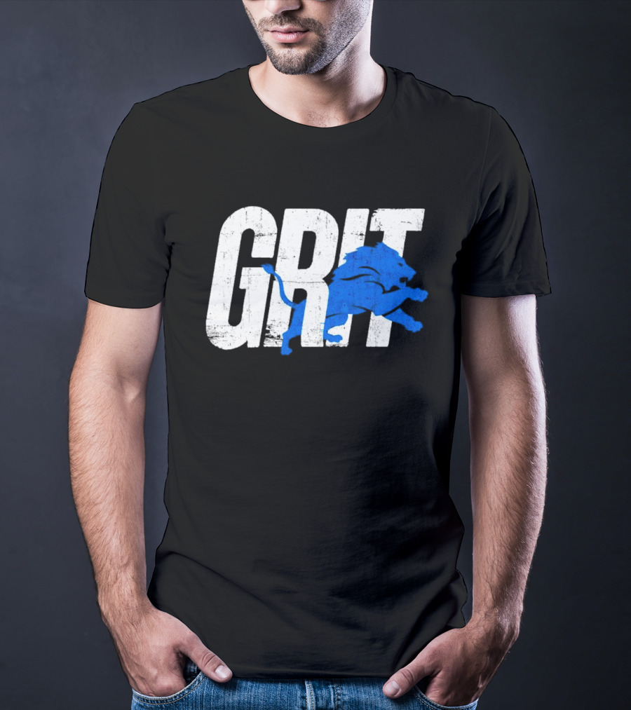 Grit Detroit Lions Blue Lion T-Shirt