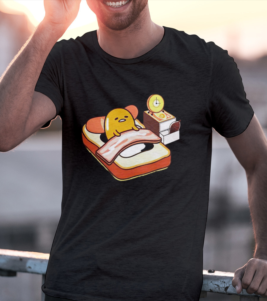 Gudetama Breakfast In Bed With Toast And Bacon T-Shirt