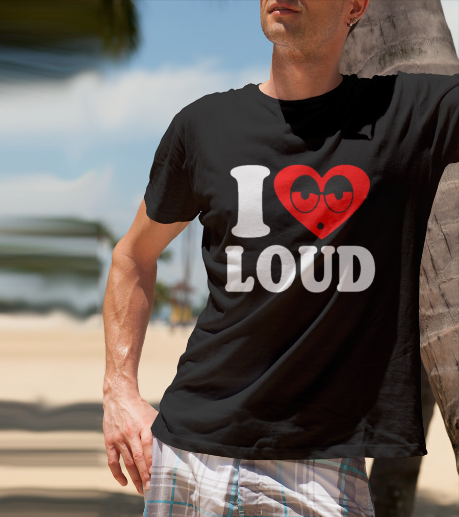 I Love Loud Heart Glasses Emoji T-Shirt