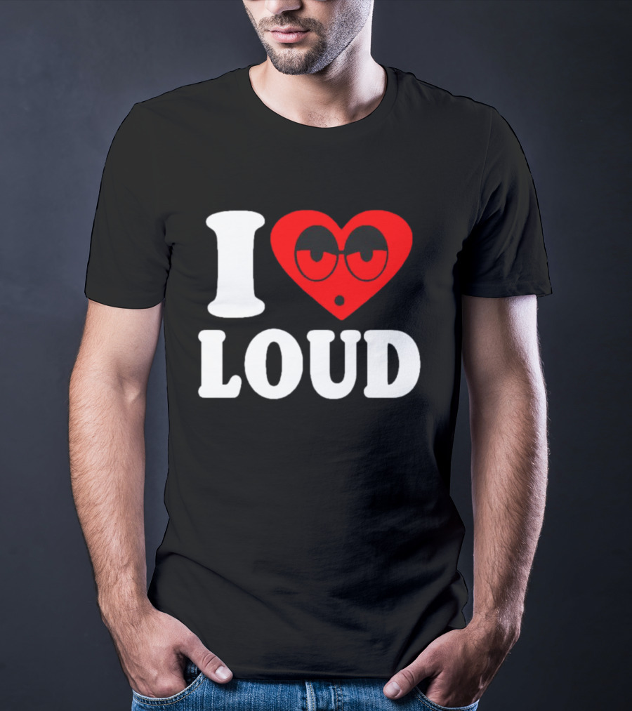 I Love Loud Heart Glasses Emoji T-Shirt