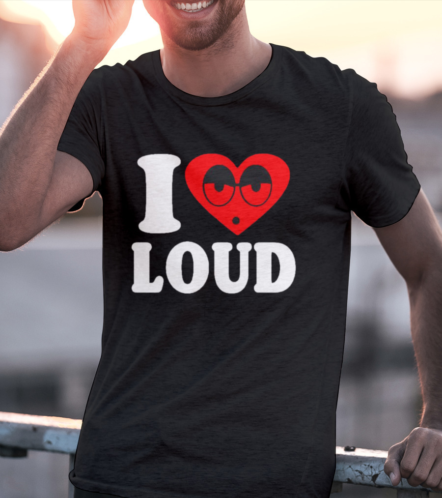 I Love Loud Heart Glasses Emoji T-Shirt