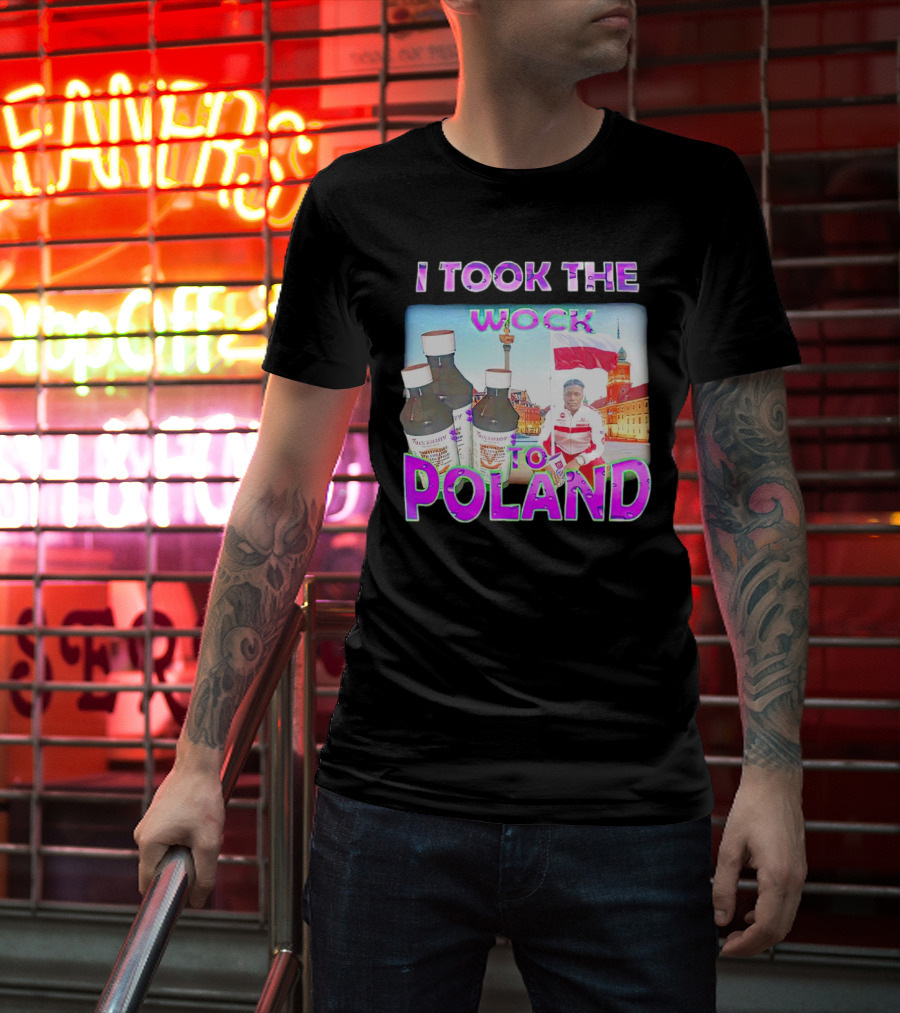 I Took The Wock To Poland Men's Shirt Scenic Polish Cityscape And Cough Syrup Bottles T-Shirt