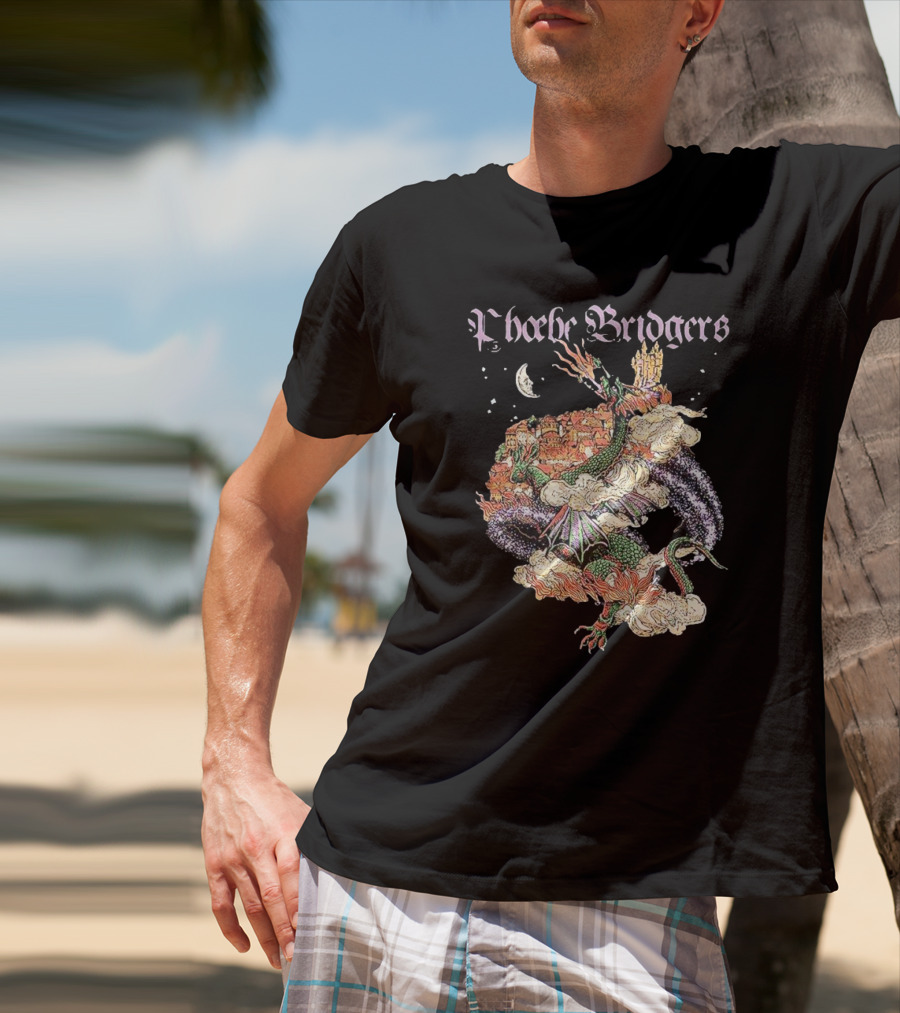 Phoebe Bridgers Dragon Fantasy Castle And Moon T-Shirt