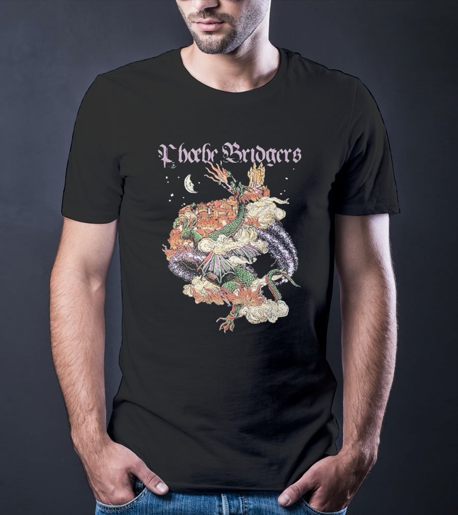 Phoebe Bridgers Dragon Fantasy Castle And Moon T-Shirt