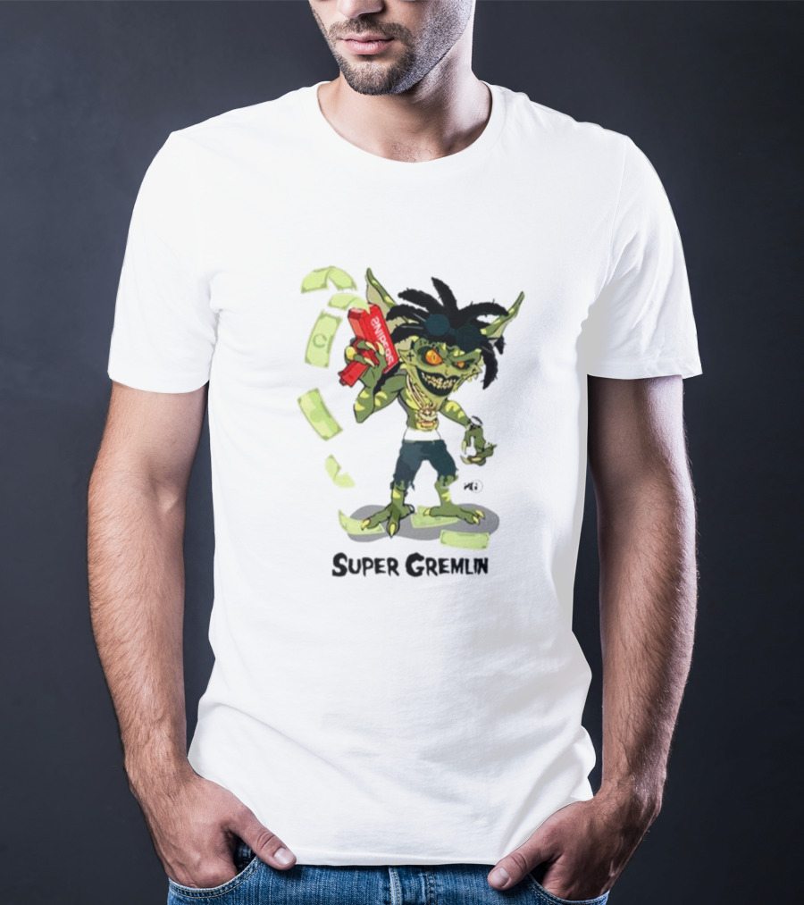 Sniper Gang Super Gremlin Cartoon With Cash And Red Gun T-Shirt