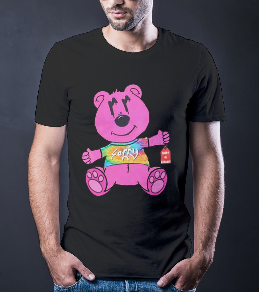 Sorry Pink Bear Sorry In Advance Tie-Dye T-Shirt