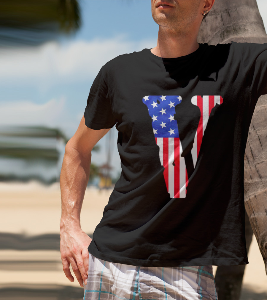 Vlone V American Flag USA T-Shirt