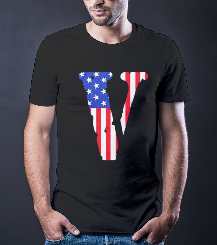 Vlone V American Flag USA T-Shirt