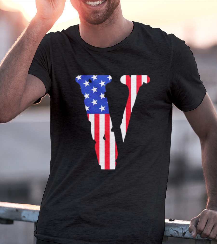Vlone V American Flag USA T-Shirt