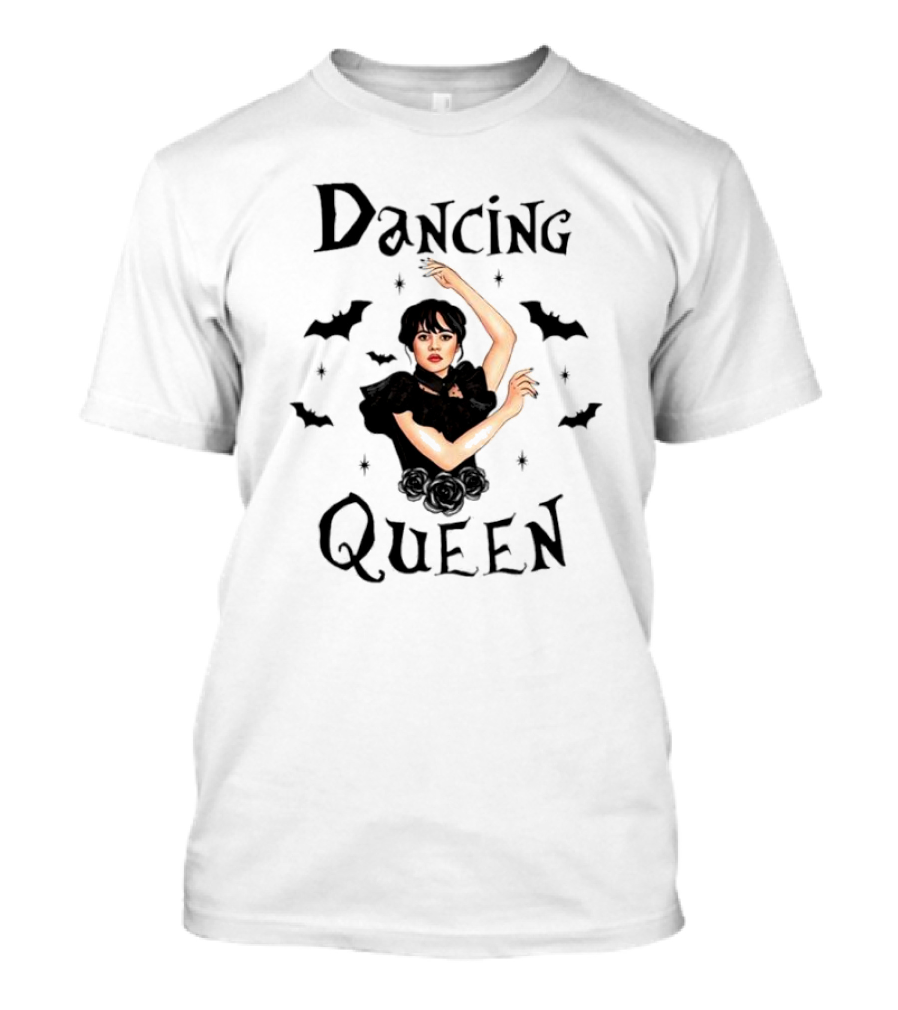 Dancing Queen Wednesday Addams Bats Roses T-Shirt