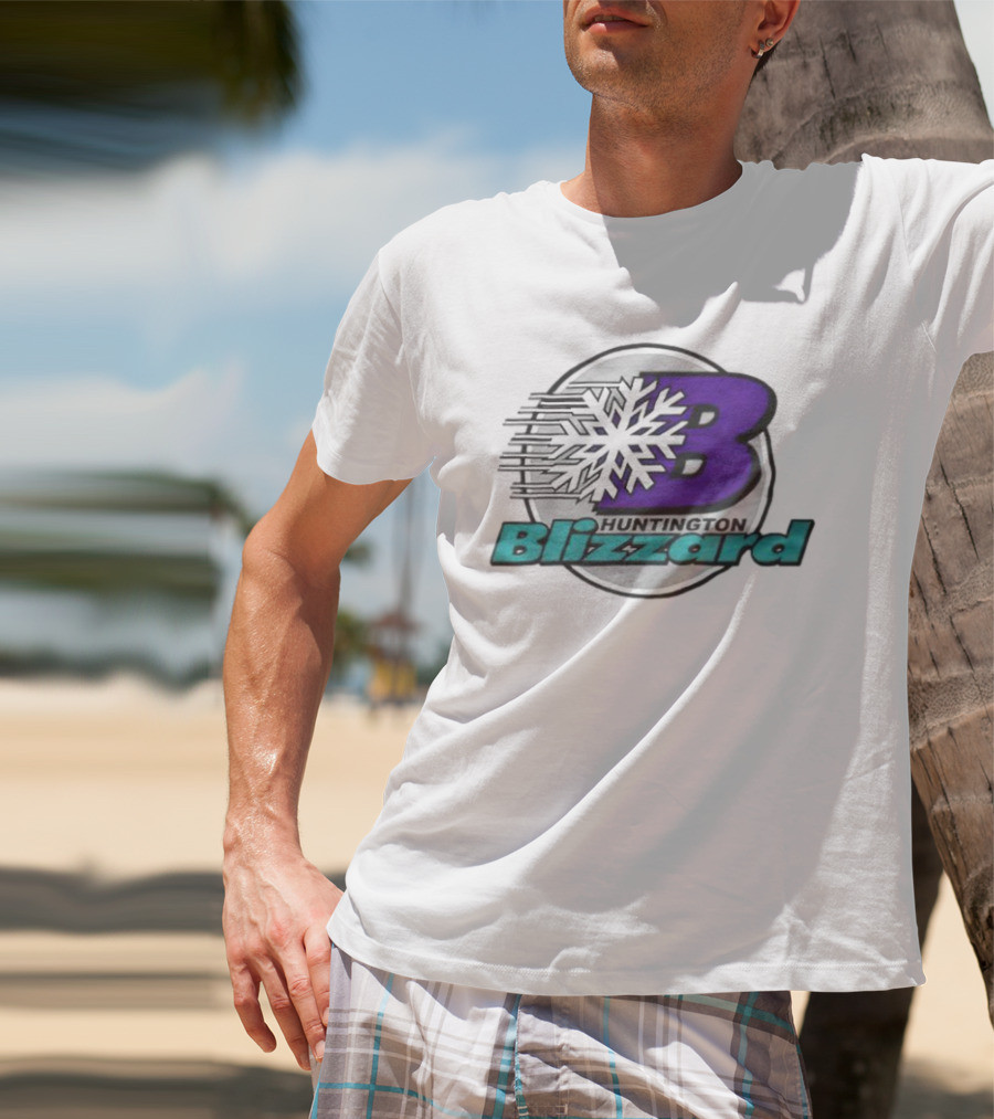 Huntington Blizzard Snowflake Logo Bold Letter B T-Shirt