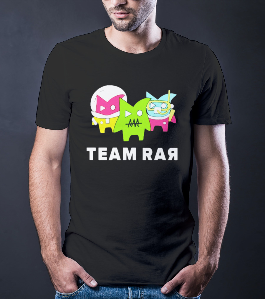 Team RAR Colorful Cartoon Graffiti Characters T-Shirt
