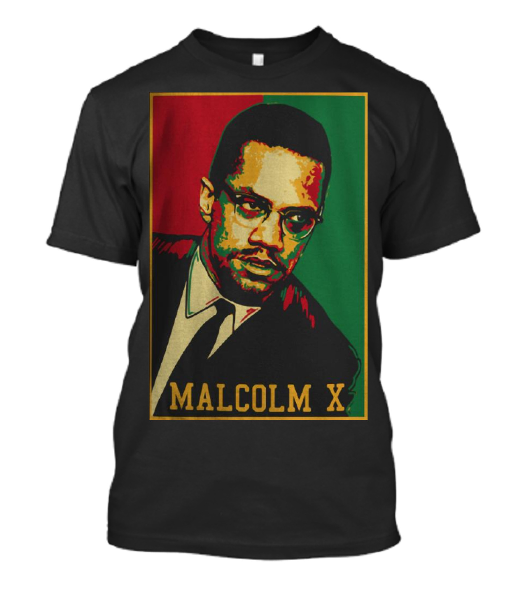 Malcolm X Red Green Black T-Shirt