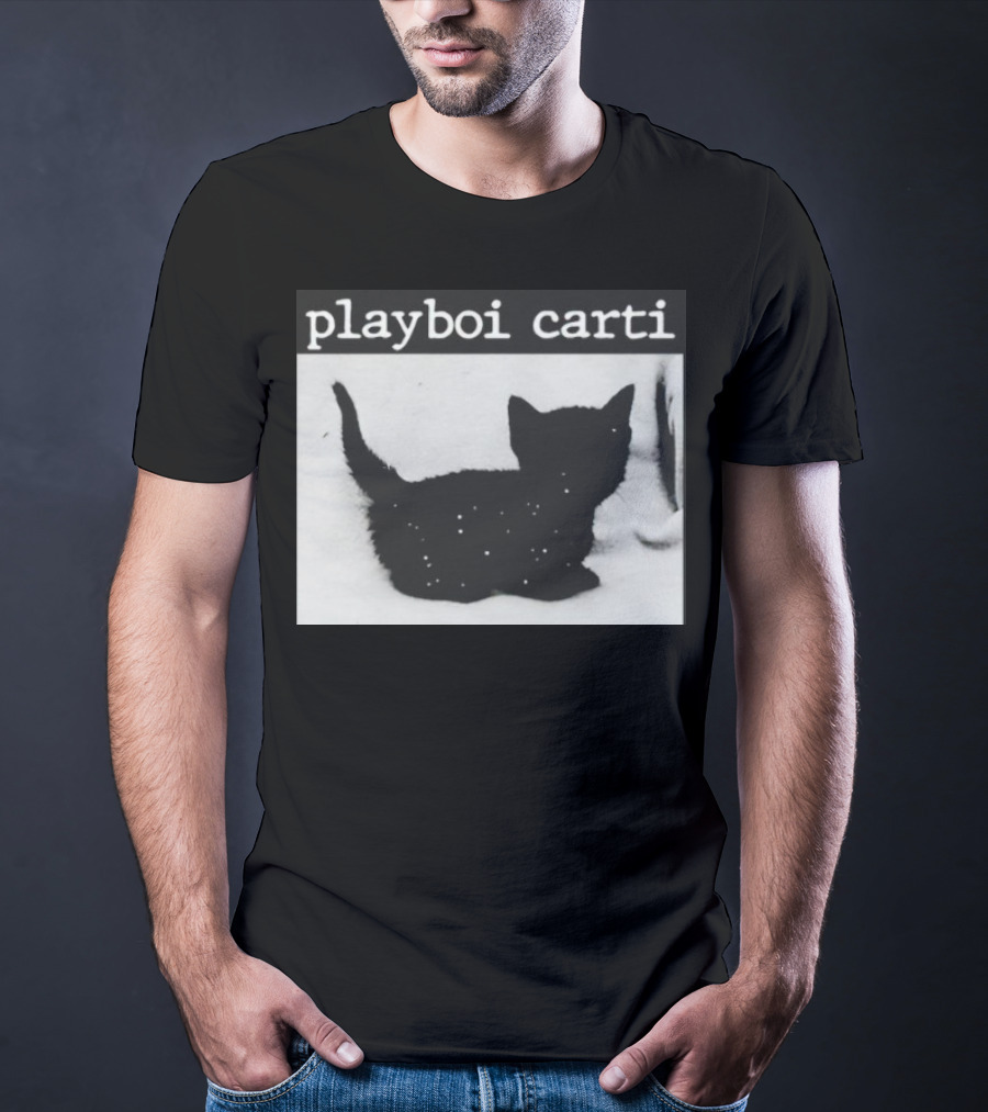 Playboi Carti Starry Black Cat Minimalist Aesthetic T-Shirt