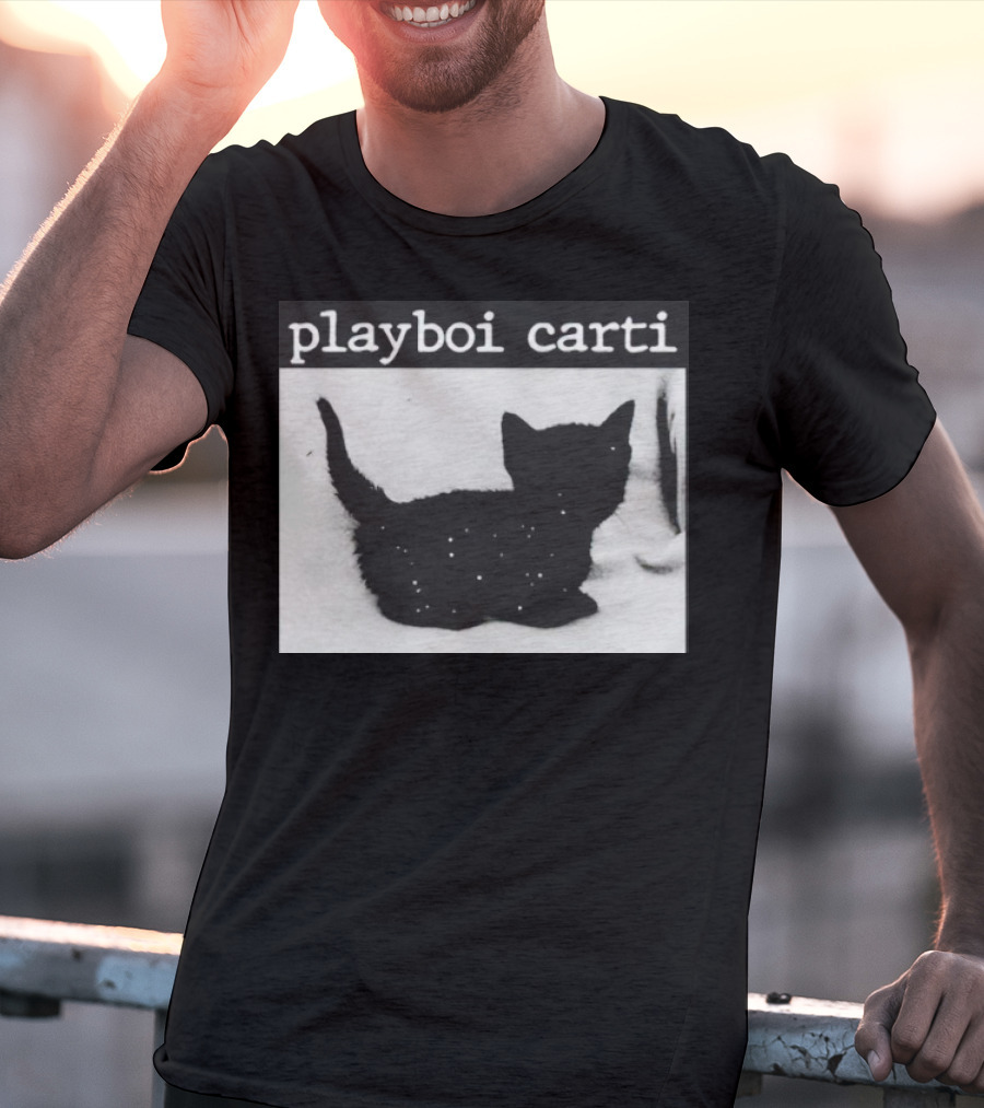 Playboi Carti Starry Black Cat Minimalist Aesthetic T-Shirt