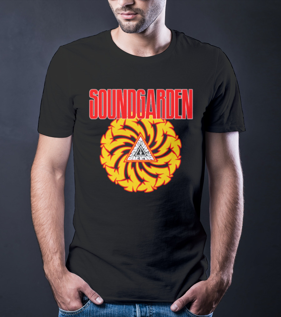 Soundgarden Badmotorfinger Album Cover Iconic Logo Spiral T-Shirt