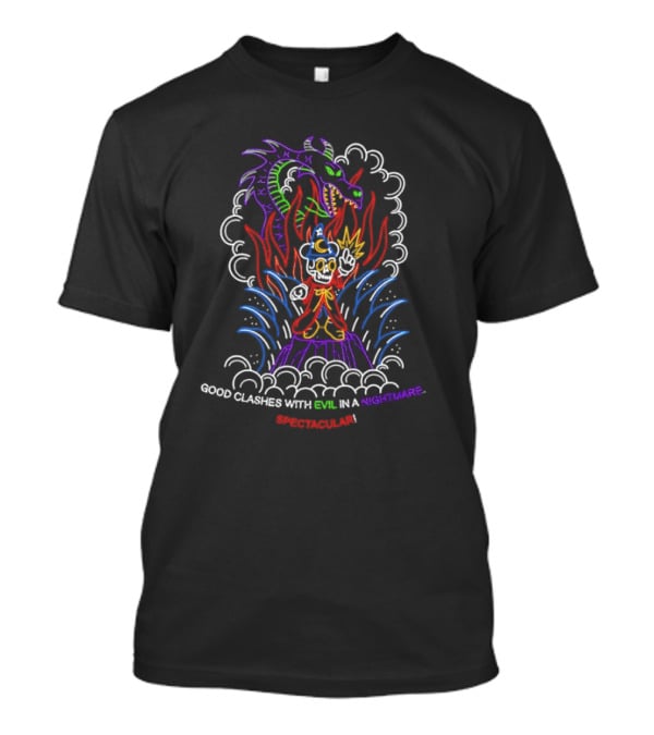 Good Clashes With Evil In A Neon Nightmare Spectacular T-Shirt