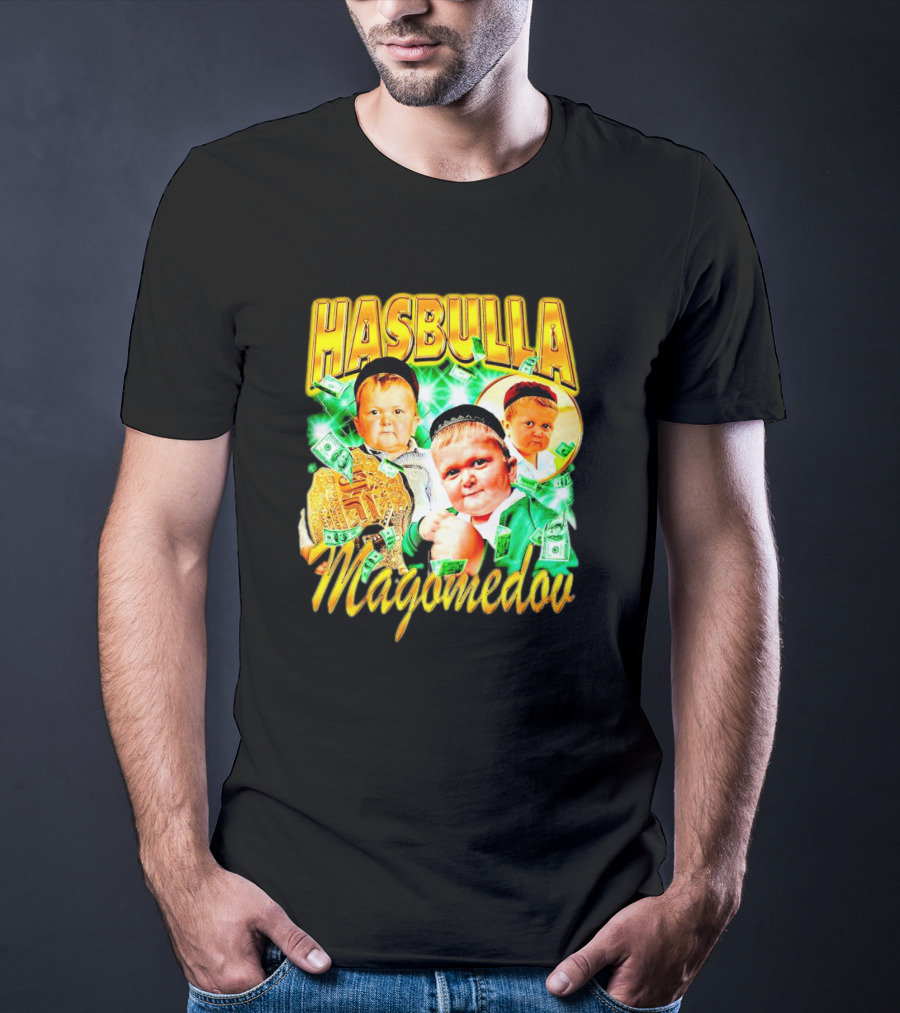 HASBULLA MAGOMEDOV MONEY COLLAGE WITH BELT AND FACE EXPRESSIONS T-Shirt