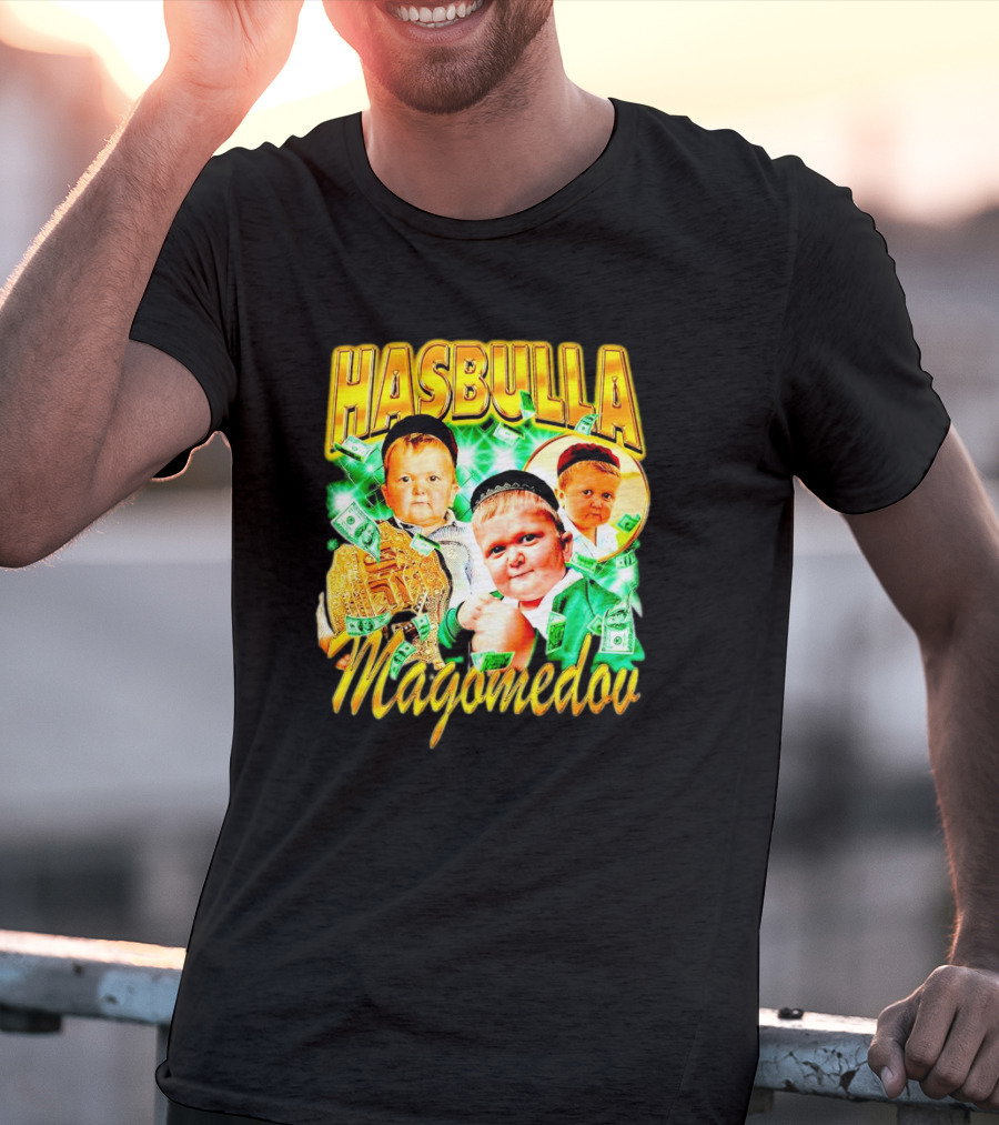 HASBULLA MAGOMEDOV MONEY COLLAGE WITH BELT AND FACE EXPRESSIONS T-Shirt