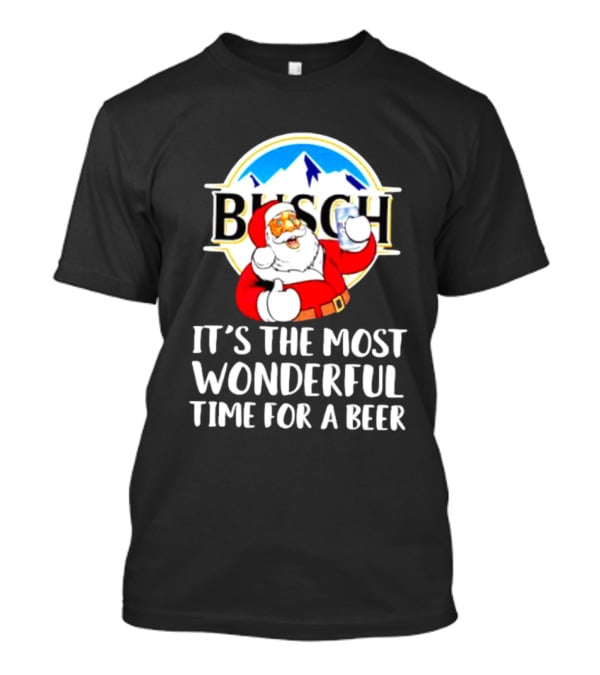 Busch Light Santa It's The Most Wonderful Time For A Beer Christmas T-Shirt