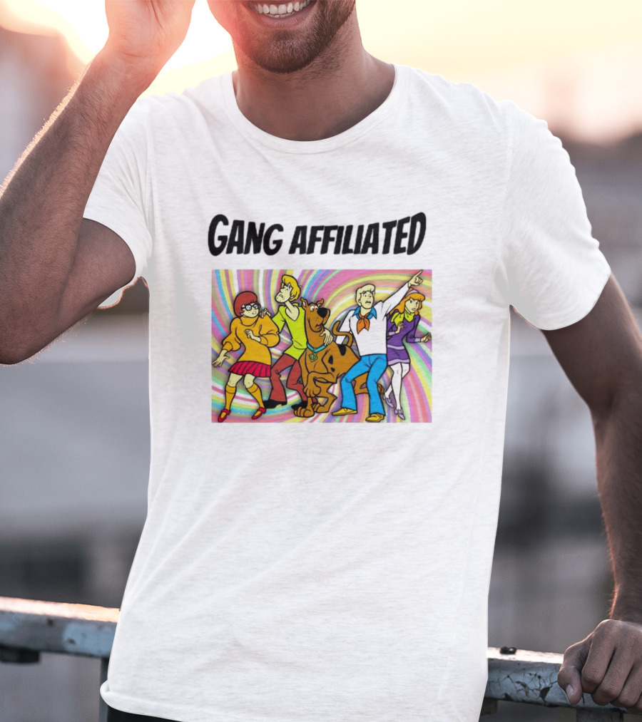 Gang Affiliated Scooby Doo Group Psychedelic Background T-Shirt