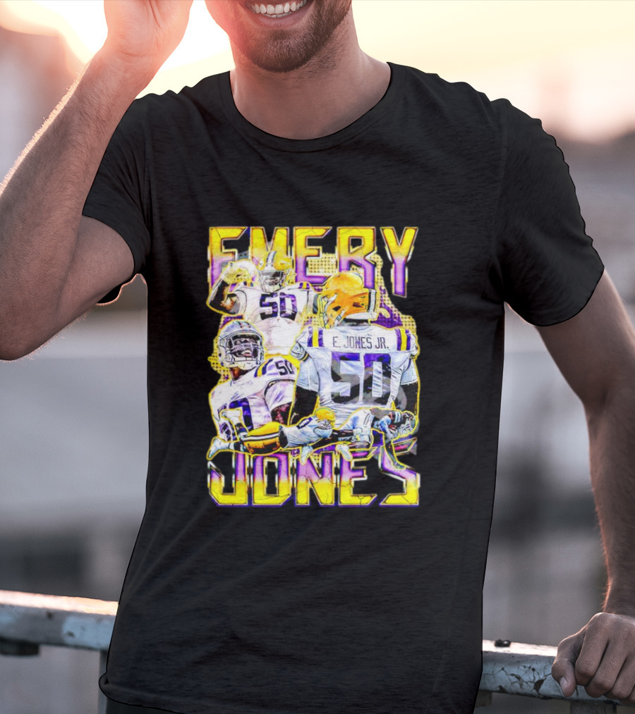 Emery Jones Jr. 50 LSU Tigers Football T-Shirt