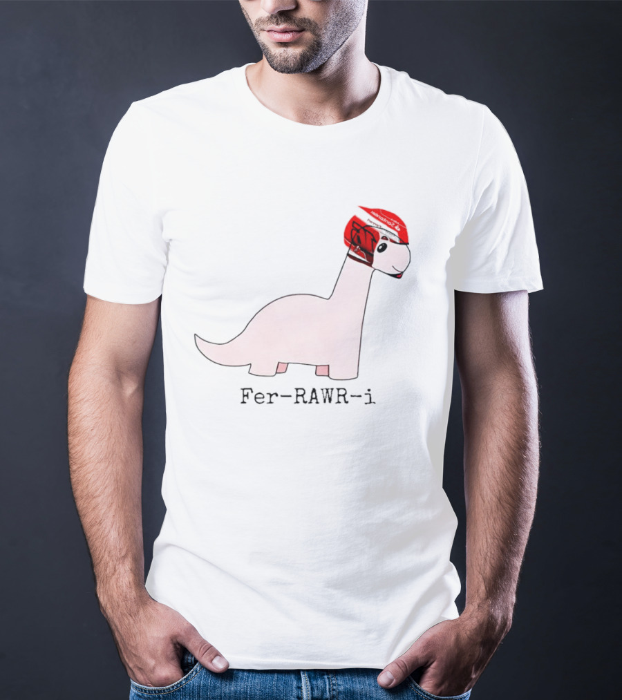 Fer-Rawr-i Dino With Racing Helmet T-Shirt