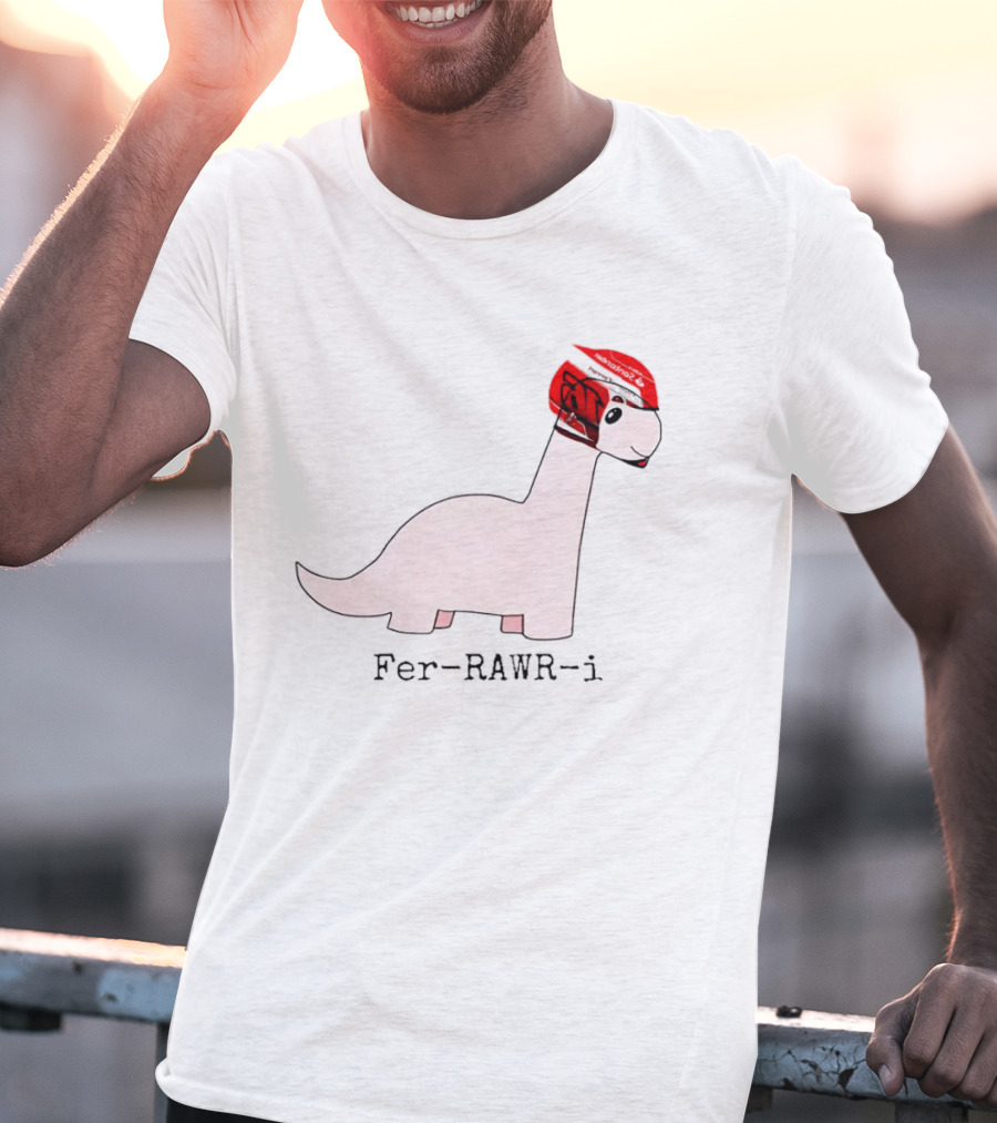 Fer-Rawr-i Dino With Racing Helmet T-Shirt