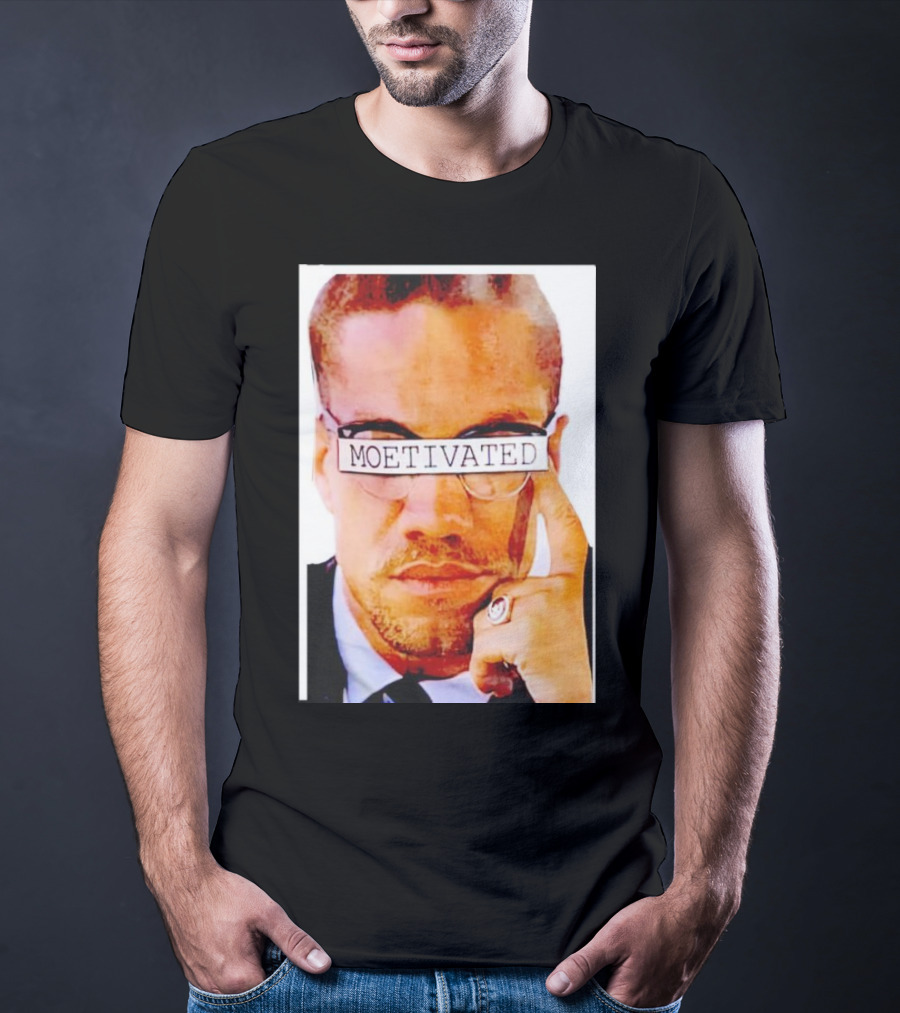 Malcolm X Moetivated Glasses Motif T-Shirt