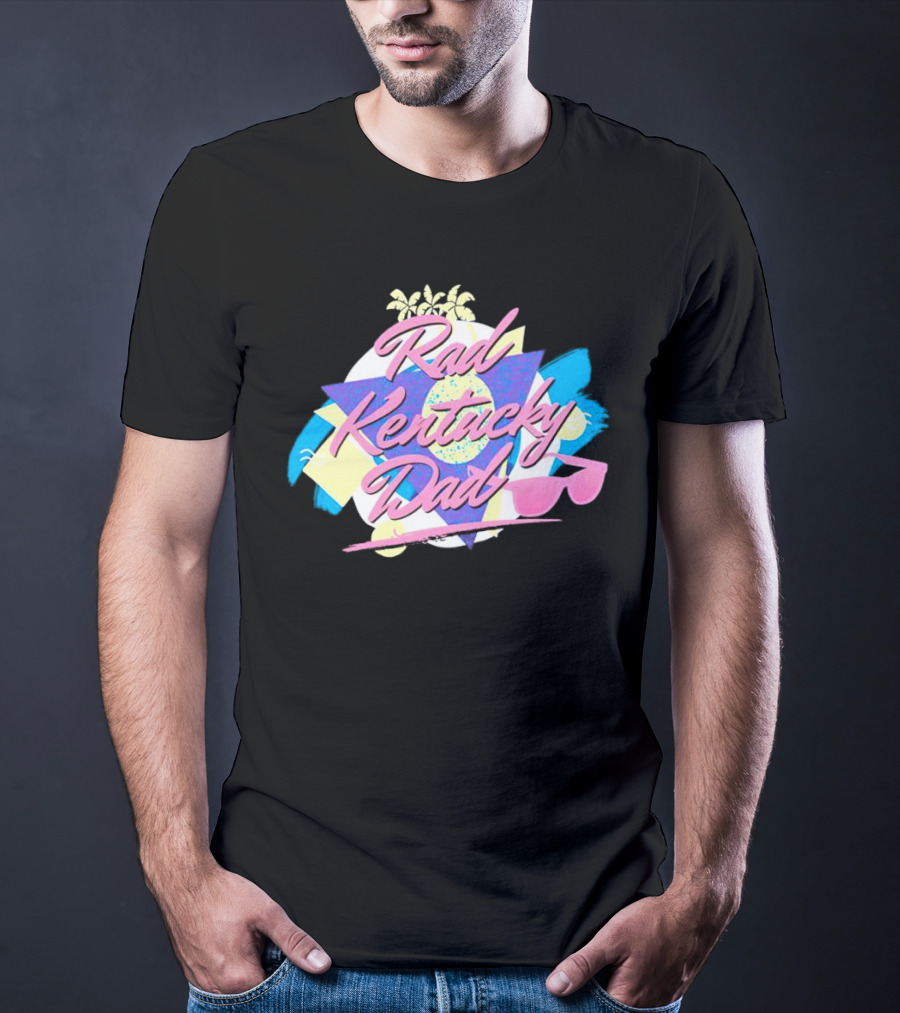 Rad Kentucky Dad 90’s Retro Palm Trees And Sunglasses Vibe T-Shirt