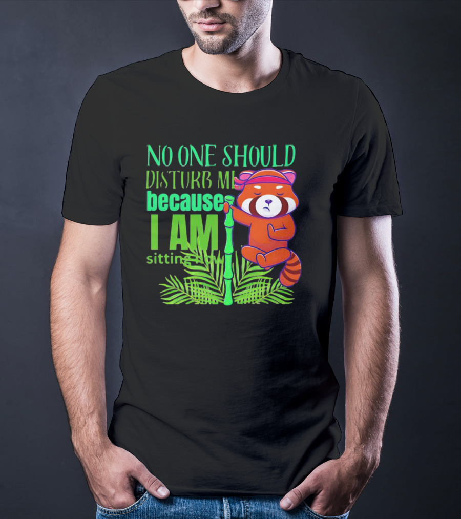 No One Should Disturb Me Because I Am Sitting Now Panda With Bamboo T-Shirt
