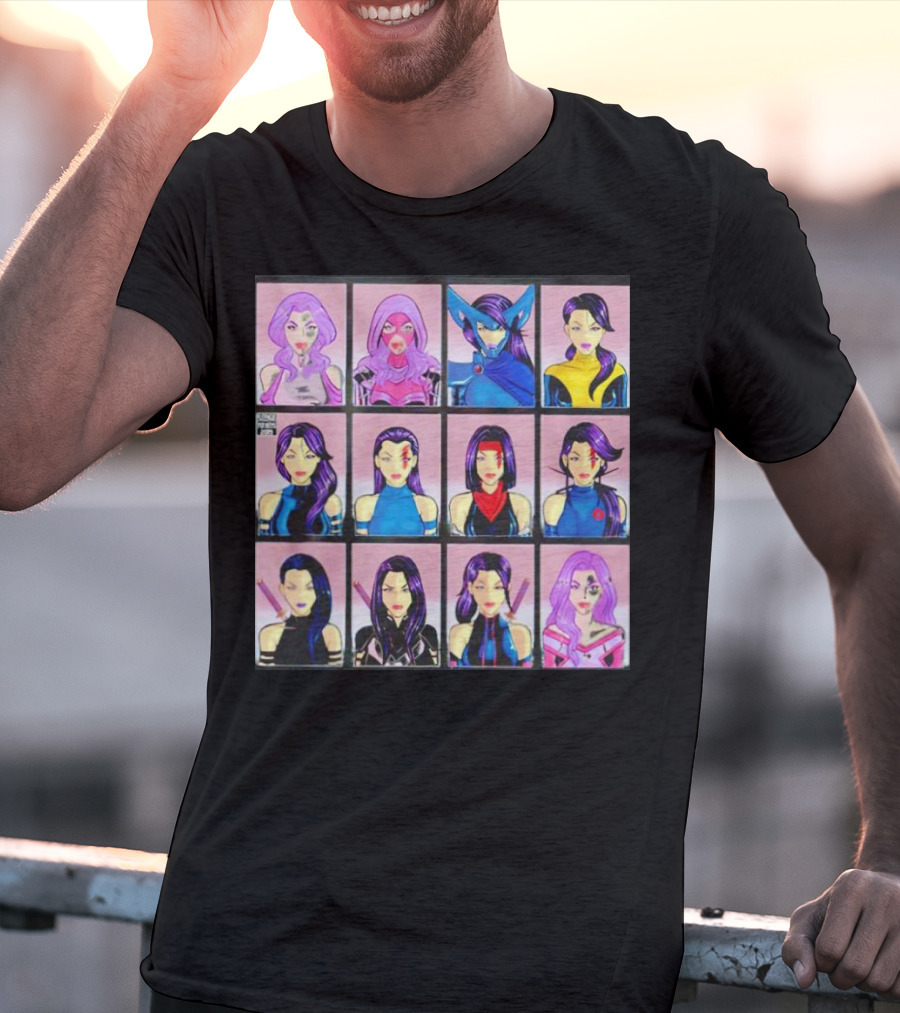 Psylocke Evolution Twelve Iconic Looks T-Shirt