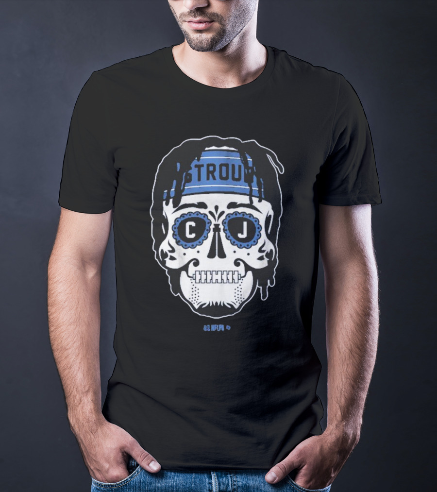 C.J. Stroud Sugar Skull Blue Bandana T-Shirt
