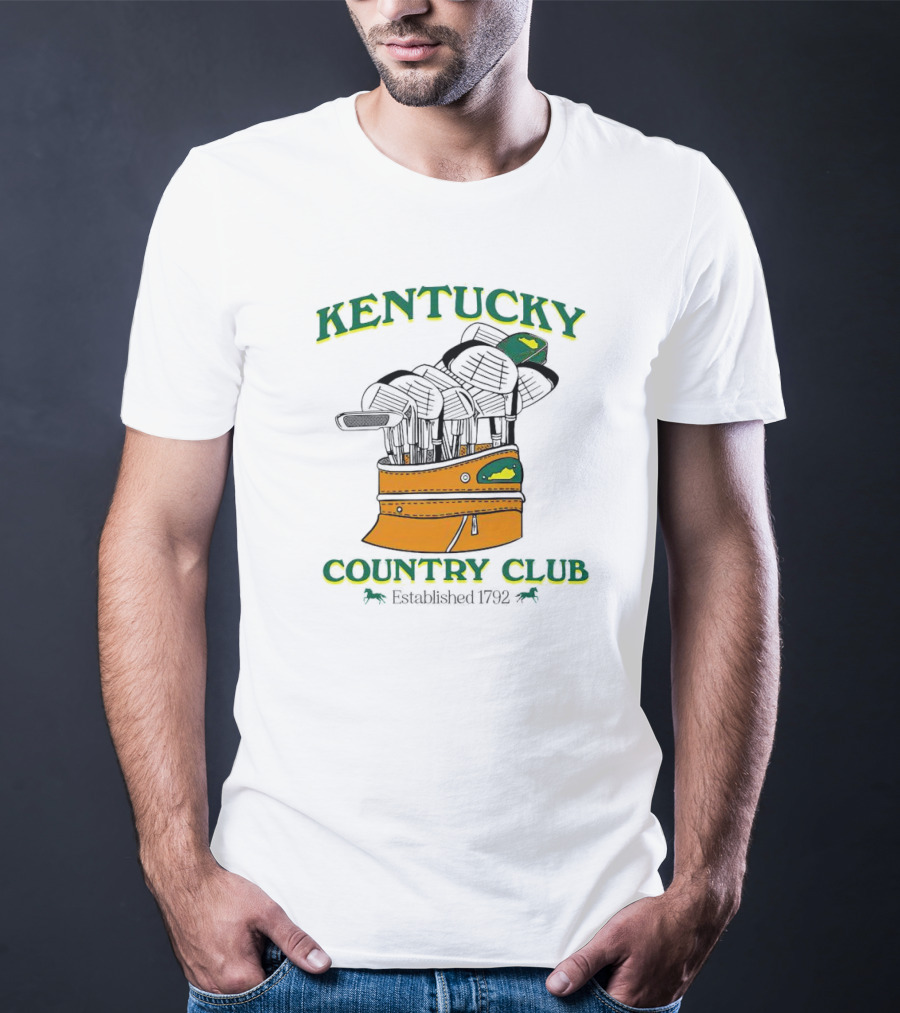 Kentucky Country Club Established 1792 Golf Bag And Clubs T-Shirt